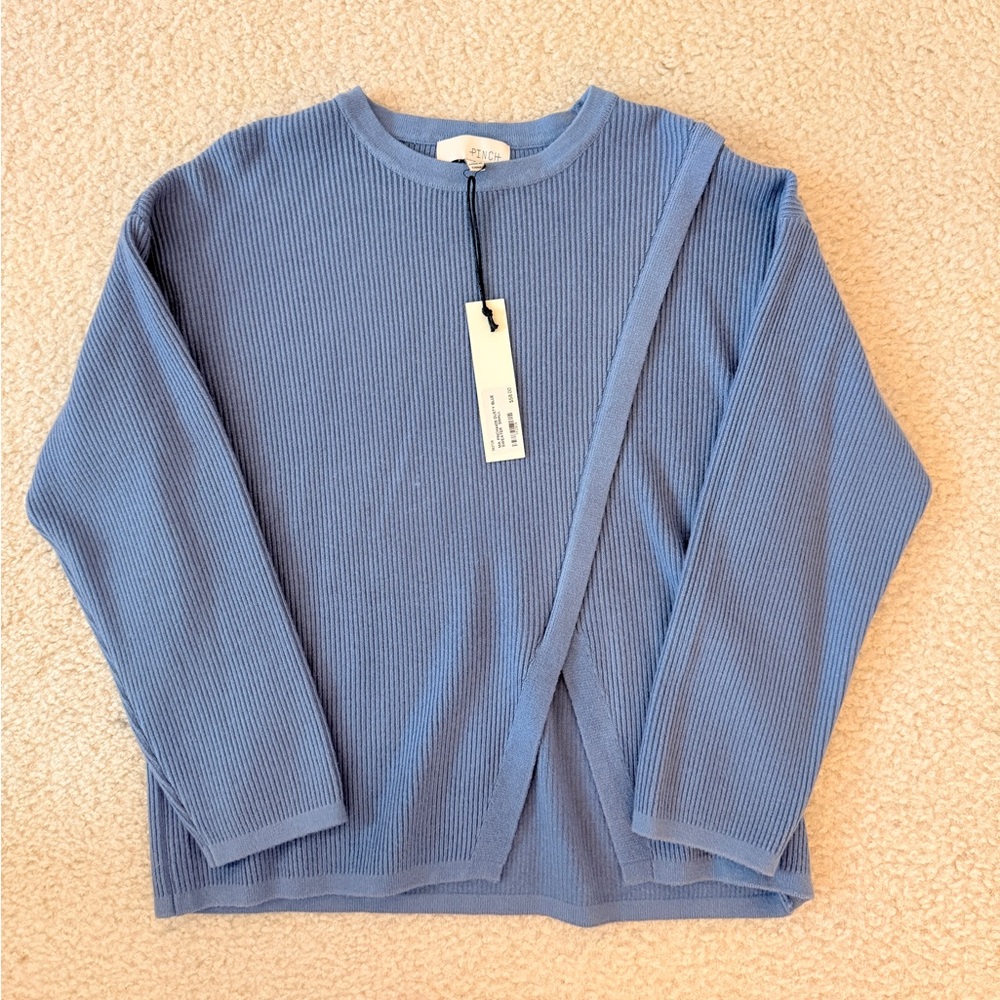 Blue ribbed sweater